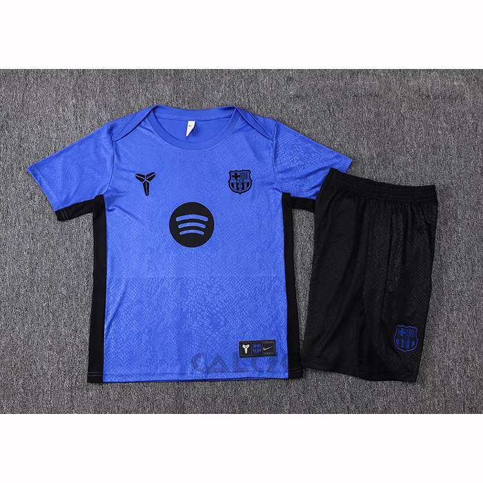 Tuta da Track FC Barcellona Manica Corta 2025-2026 Blu Purpura - Pantaloncini